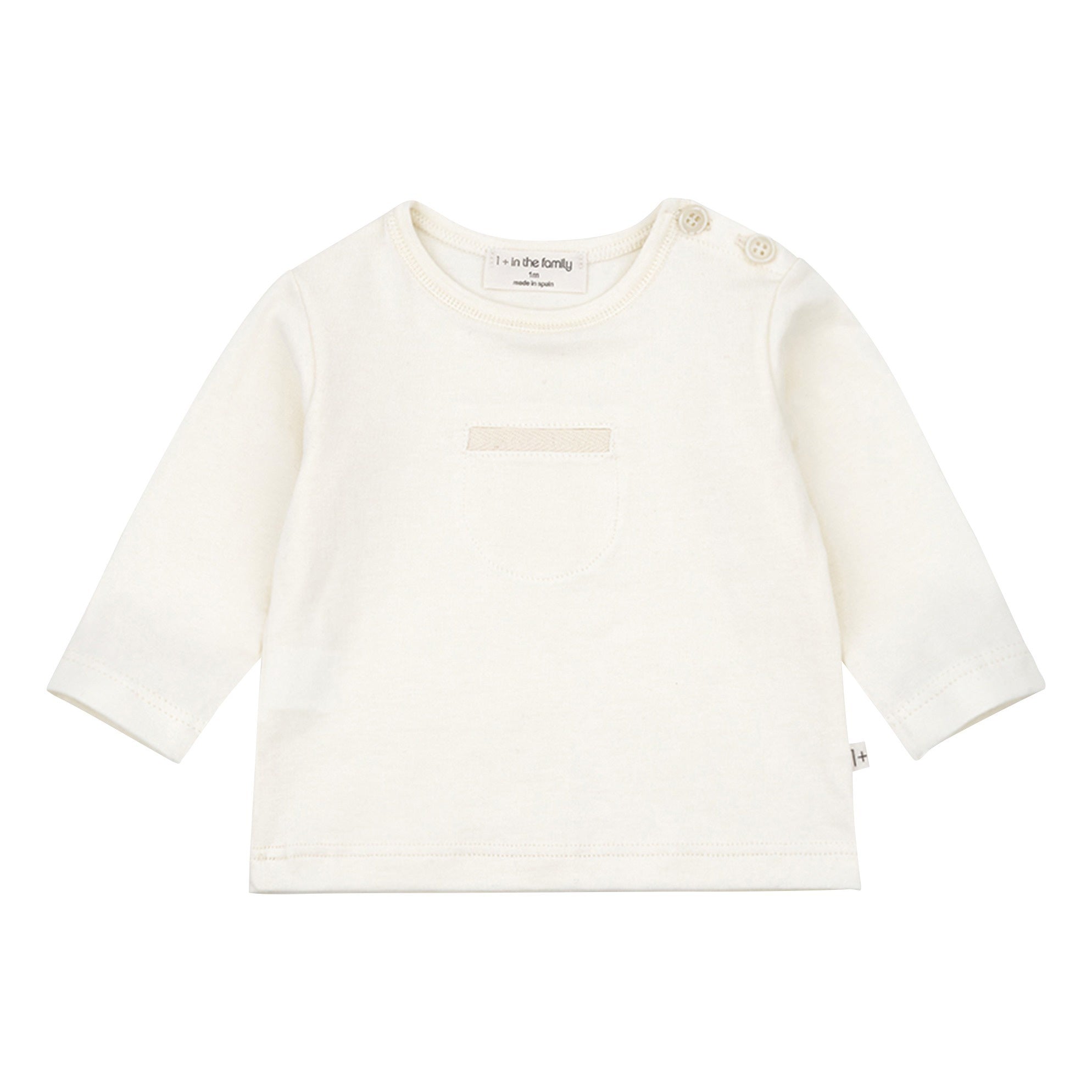 White top with shoulder buttons for baby