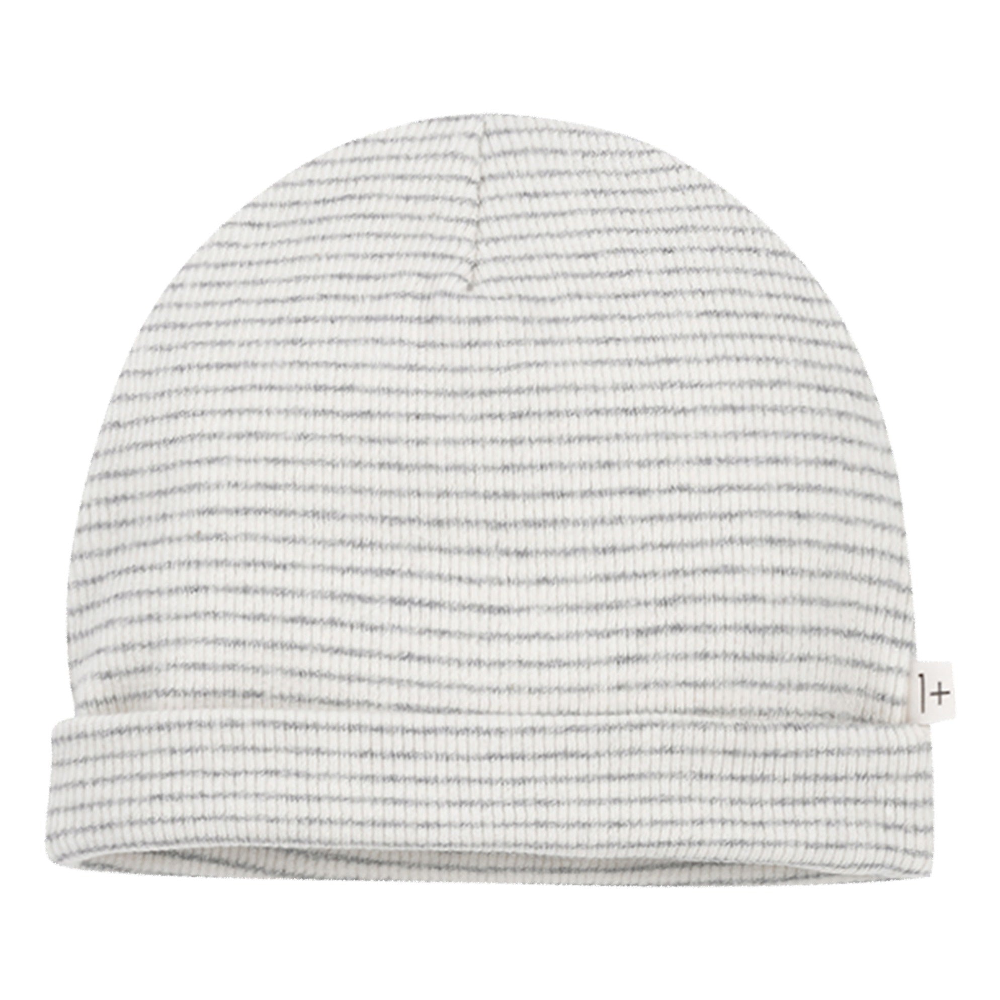 Grey and white organic cotton beanie for baby