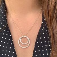 Double Hoop Pendant - Silver