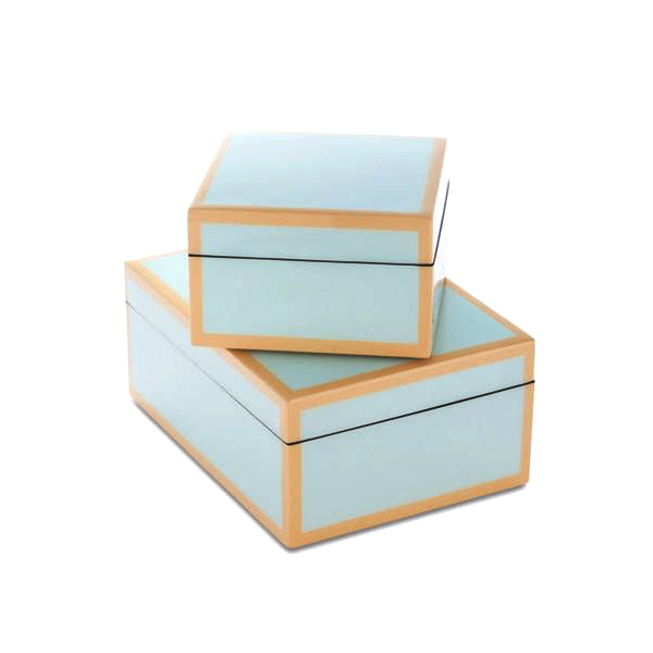 Duck Egg with Beige Trim Lacquer Boxes