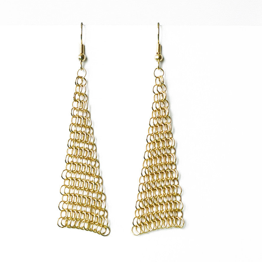 Collection B Chainmail Earrings - Gold