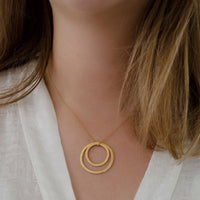 Double Hoop Pendant - Gold