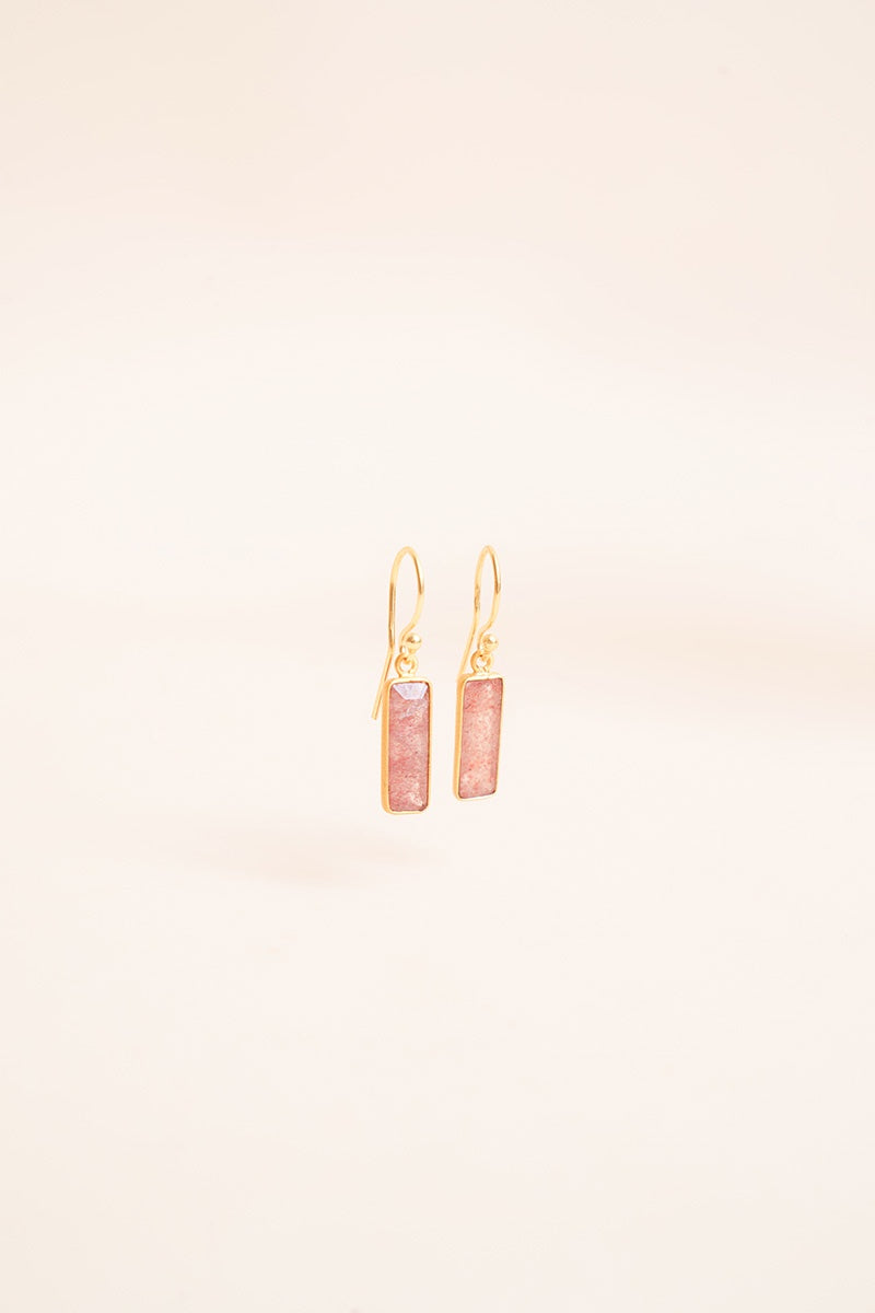 Muda Earrings Strawberry Quartz