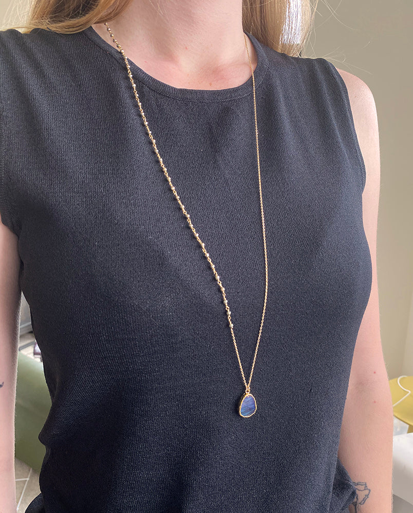 Gemma Pyrite & Labradorite Necklace