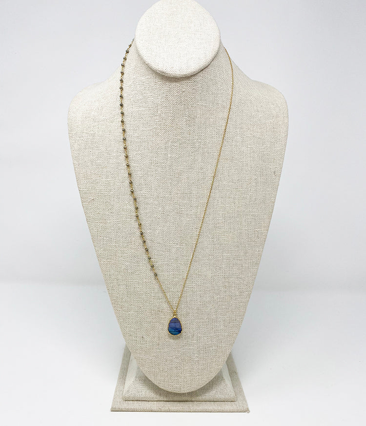 Gemma Pyrite & Labradorite Necklace