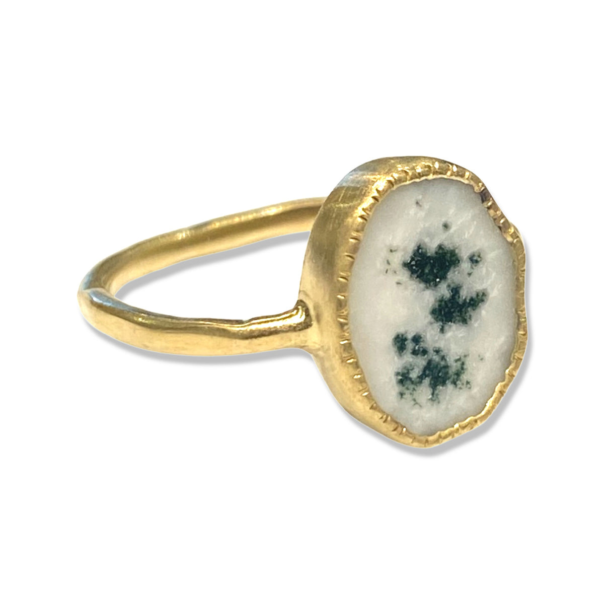 Kara Ring - Moss Agate