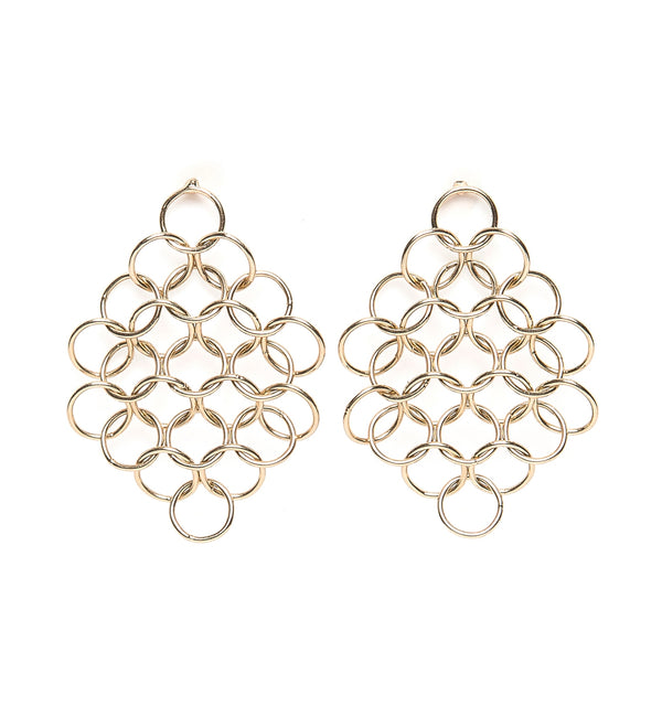 Louison Large Mesh Earrings Gold