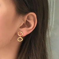 Nicola Double Earrings - Gold