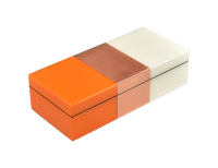 Orange, Copper & White Trim Lacquer Boxes