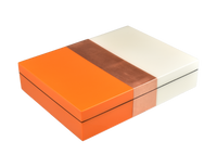 Orange, Copper & White Trim Lacquer Boxes