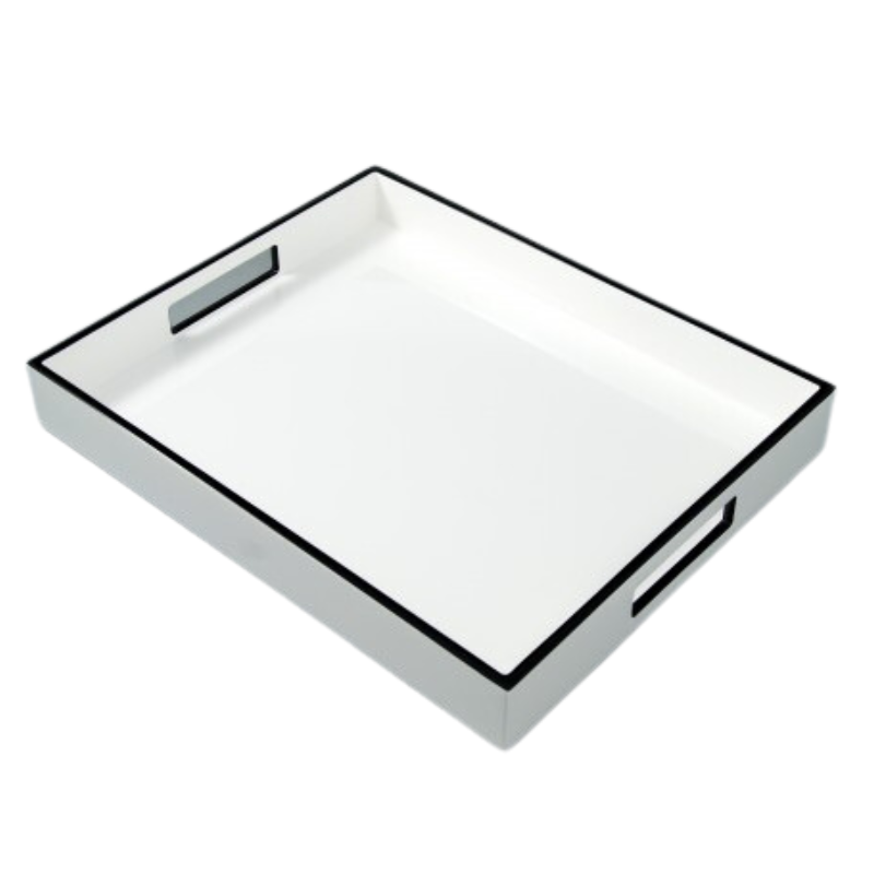 White & Black Lacquer Trays