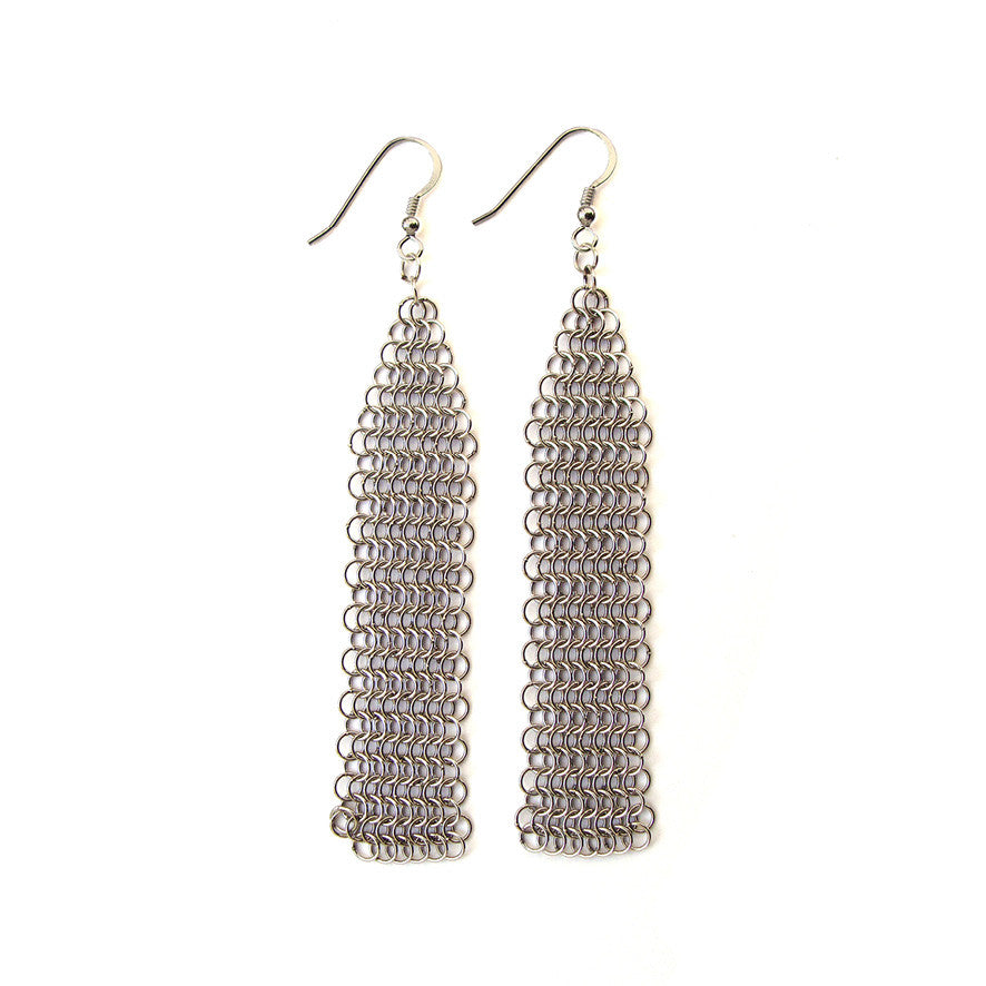 Collection B Fine Mesh Earrings Silver
