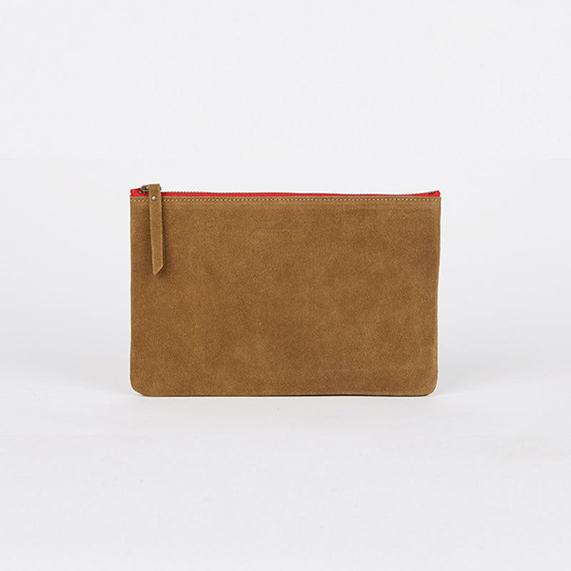 Suede Leather Pouch Tobacco
