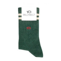 Retro Socks-Green Ivory Stripe