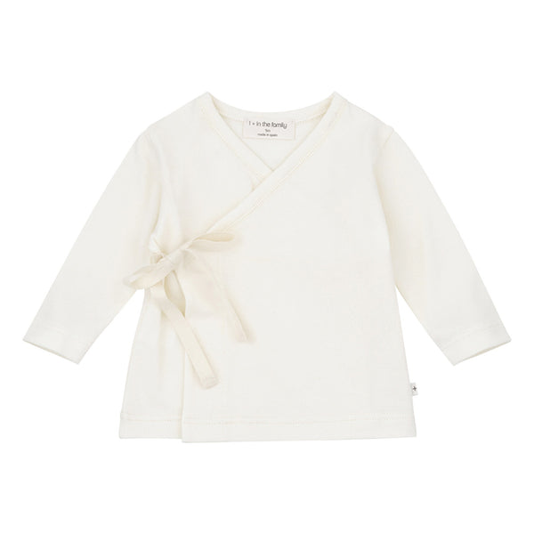 white cross top with ribbon tie for baby