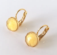 Pom Crystal Earrings Short Yellow
