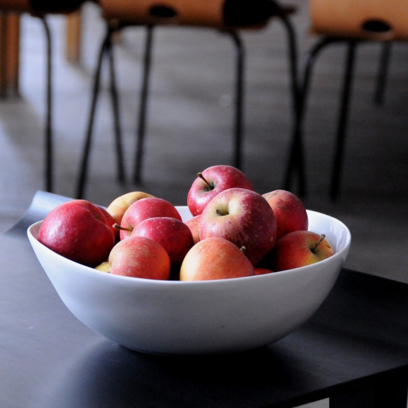 White Large Wide Salad Bowl